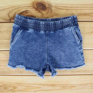 NOBO No Boundaries Jean Shorts Stretch Waist‎ Womens Sz XS Blue Pockets Mid Rise